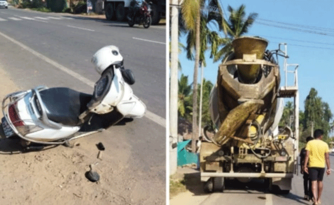 ಬಂಟ್ವಾಳ: ದ್ವಿಚಕ್ರ ವಾಹನಕ್ಕೆ ಸಿಮೆಂಟ್ ಮಿಕ್ಸರ್ ಲಾರಿ ಢಿಕ್ಕಿ; ಇಬ್ಬರಿಗೆ ಗಾಯ