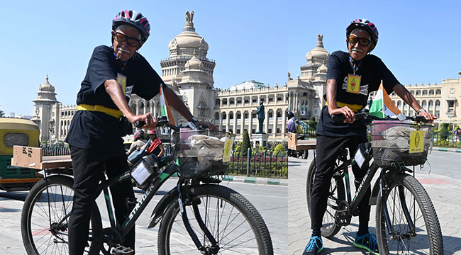 ಕಾಶ್ಮೀರದಿಂದ ಕನ್ಯಾಕುಮಾರಿ ವರೆಗೆ ಬೈಸಿಕಲ್ ಪ್ರಯಾಣ ಹೊರಟ 73 ವರ್ಷದ ಡಾ.ಕಿರಣ್ ಸೇಥ್