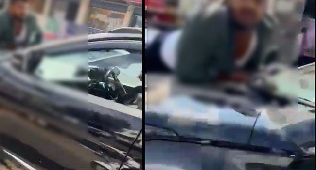 ಕಾರು ಗುದ್ದಿ ಬಾನೆಟ್‌ ಮೇಲೆ ಯುವಕನನ್ನು ಎಳೆದೊಯ್ದ ಚಾಲಕಿ: ವಿಡಿಯೊ ವೈರಲ್