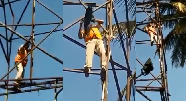 ಟವರ್‌ನಲ್ಲಿ ಸಿಲುಕಿದ್ದ ಪಕ್ಷಿಯನ್ನು ರಕ್ಷಿಸಿದ ಟ್ರಾಫಿಕ್ ಪೊಲೀಸ್; ಗೃಹ ಸಚಿವ ಆರಗ ಜ್ಞಾನೆಂದ್ರ ಶ್ಲಾಘನೆ