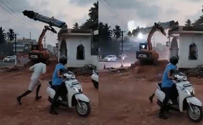 ಕಾಸರಗೋಡು: ವಿದ್ಯುತ್ ತಂತಿಯ ಮೇಲೆ ಬಿದ್ದ ಮಸೀದಿ ಗೋಪುರ; ನೆಲಕಚ್ಚಿದ 10ಕ್ಕೂ ಅಧಿಕ ವಿದ್ಯುತ್ ಕಂಬಗಳು