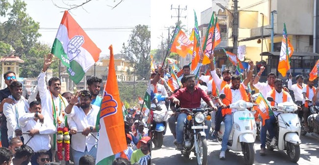 ಒಂದು ಕಡೆ ಬಿಜೆಪಿ, ಮತ್ತೊಂದು ಕಡೆ ಕಾಂಗ್ರೆಸ್ ಸೇರಿದ ಸಿ.ಟಿ.ರವಿ ಆಪ್ತನಿಂದ ಬೈಕ್ ಜಾಥಾ