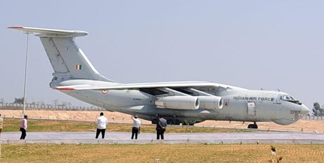 ಶಿವಮೊಗ್ಗ ವಿಮಾನ ನಿಲ್ದಾಣಕ್ಕೆ ಬಂದಿಳಿದ ಪ್ರಧಾನಿ ಮೋದಿ ಭದ್ರತಾ ಪಡೆ