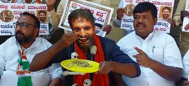 ಸಿ.ಟಿ.ರವಿಗೆ ಉಚಿತ ಮಾಂಸದ ಊಟ ಪಾರ್ಸೆಲ್ ಕಳುಹಿಸಿದ ಕಾಂಗ್ರೆಸ್