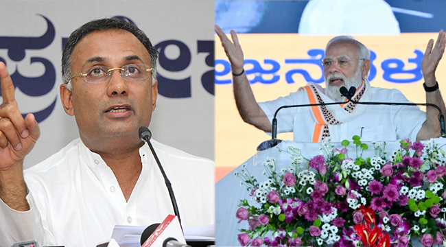 ಪ್ರತಿ ಸಲ ರಾಜ್ಯಕ್ಕೆ ಬರುವಾಗ ಸುಳ್ಳಿನ ಮೂಟೆಯನ್ನೇ ಹೊತ್ತು ತರುತ್ತಿರುವ ಮೋದಿ: ದಿನೇಶ್ ಗುಂಡೂರಾವ್ ಕಿಡಿ