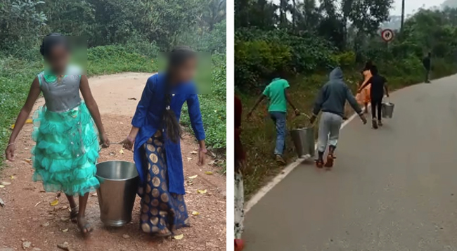 ಕೊಟ್ಟಿಗೆಹಾರ | ಸುಂಕಸಾಲೆ ಶಾಲೆಯಲ್ಲಿ ಕುಡಿಯುವ ನೀರಿನ ಸಮಸ್ಯೆ: ದೂರದಿಂದ ನೀರು ಹೊತ್ತು ತರುವ ಮಕ್ಕಳು