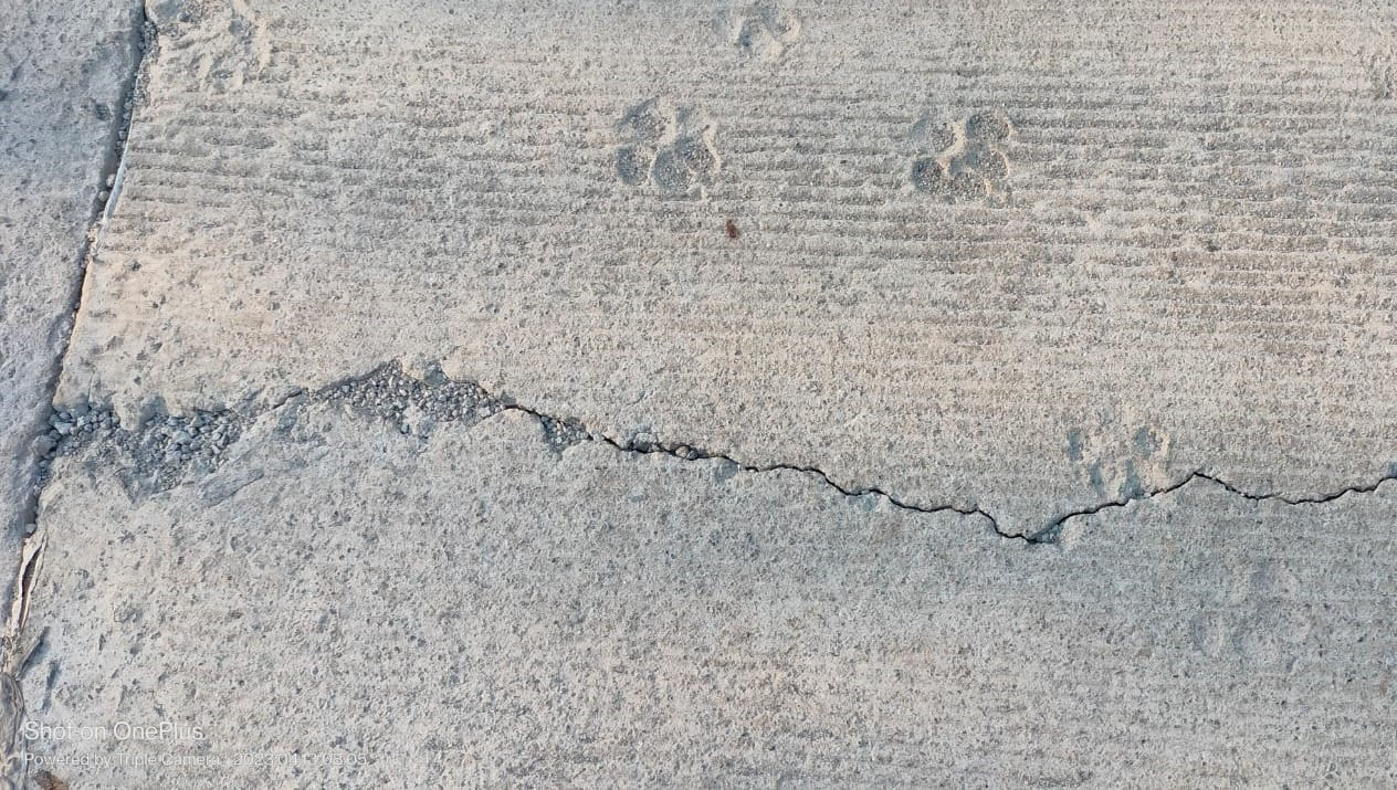 ಇಂದ್ರಾಳಿ: ನವೀಕೃತ ಕಾಂಕ್ರೀಟ್ ರಸ್ತೆಯಲ್ಲಿ ಬಿರುಕು; ಕಳಪೆ ಕಾಮಗಾರಿ ಆರೋಪ