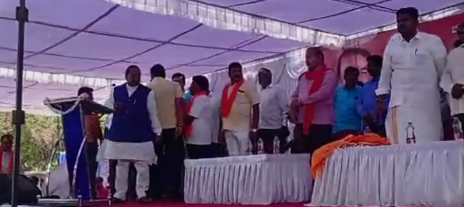 ಶಿವಮೊಗ್ಗದ ಬಿಜೆಪಿ ಸಮಾವೇಶದಲ್ಲಿ ತಮಿಳು ನಾಡಗೀತೆ: ಕಾಂಗ್ರೆಸ್ ಆಕ್ರೋಶ