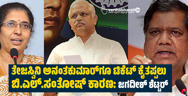 ತೇಜಸ್ವಿನಿ ಅನಂತಕುಮಾರ್​​ಗೂ ಟಿಕೆಟ್​ ಕೈತಪ್ಪಲು ಬಿ.ಎಲ್​.ಸಂತೋಷ್ ಕಾರಣ: ಜಗದೀಶ್ ಶೆಟ್ಟರ್