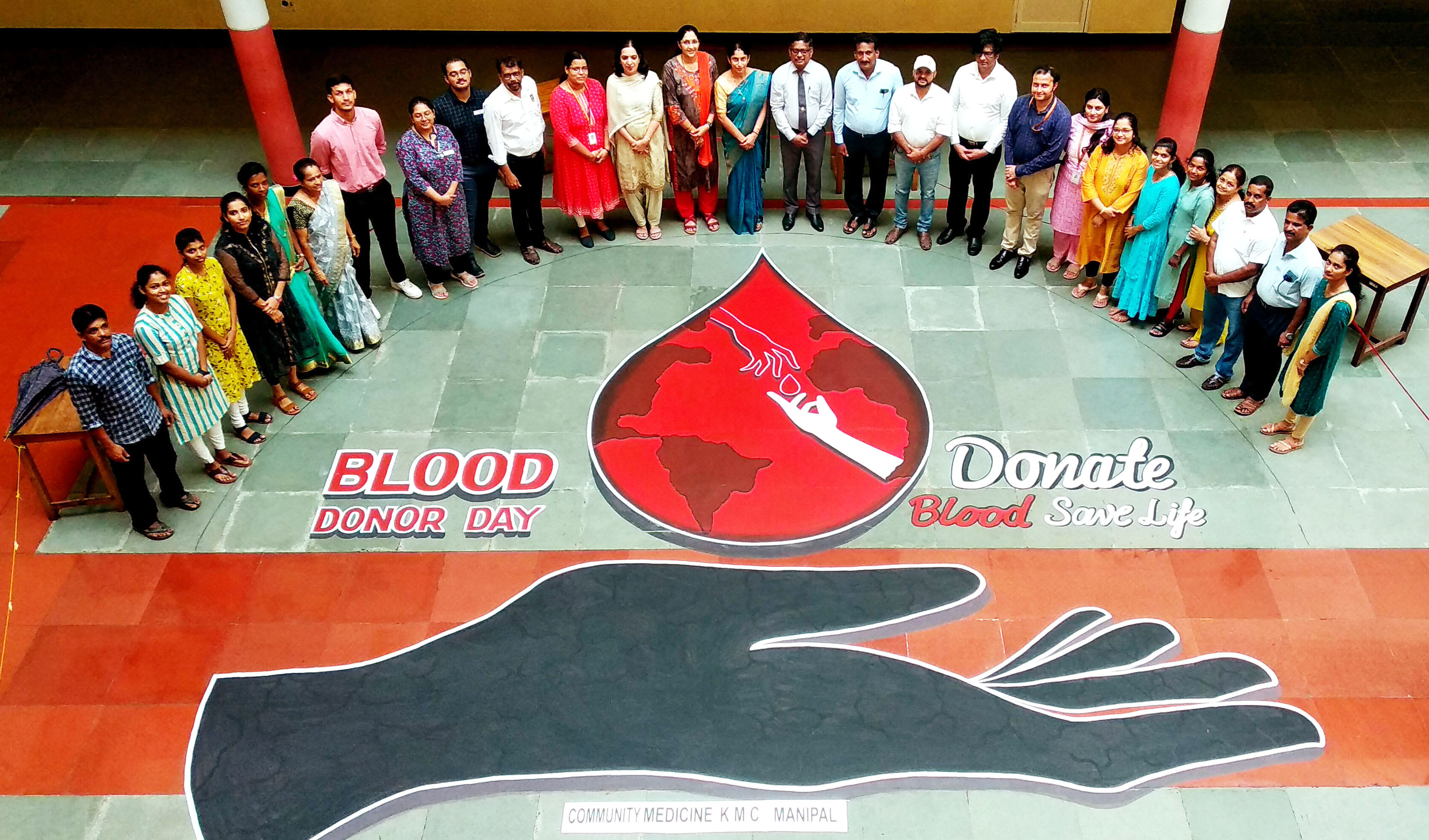 ವಿಶ್ವ ರಕ್ತದಾನಿಗಳ ದಿನಕ್ಕೆ ಜಲವರ್ಣ ಕೃತಿ ರಚನೆ