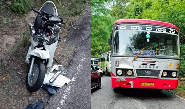 ಹನೂರು ಬಳಿ ರಸ್ತೆ ಅಪಘಾತ; ಬೈಕ್ ಸವಾರ ಮೃತ್ಯು