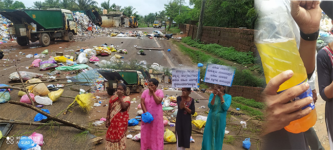 ಉಳ್ಳಾಲ: ಕೊಳೆತ ಕಸ ರಸ್ತೆಗೆಸೆದು  ಸ್ಥಳೀಯರು, ವಿವಿಧ ಸಂಘಟನೆಗಳಿಂದ ಪ್ರತಿಭಟನೆ