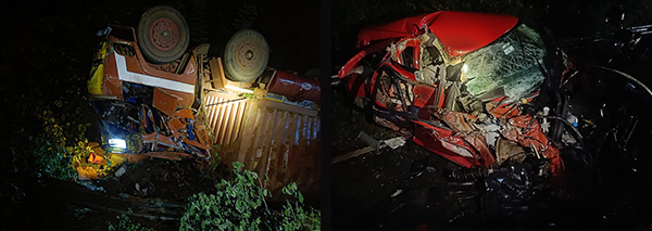 ಸುಳ್ಯ: ಕಾರಿಗೆ ಕಂಟೈನರ್ ಲಾರಿ ಢಿಕ್ಕಿ: ಓರ್ವ ಮೃತ್ಯು, ನಾಲ್ವರು ಗಂಭೀರ